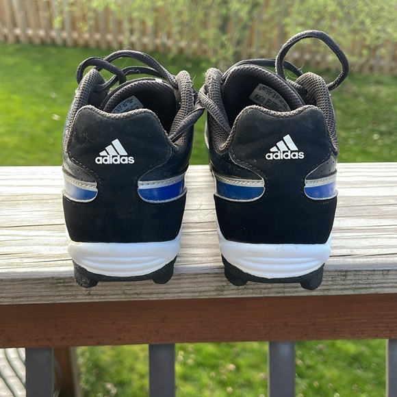 Adidas Soccer Cleats Blue/Black Leather Unisex Size 2, EUC, Low Top, Lace up - Picture 5 of 7